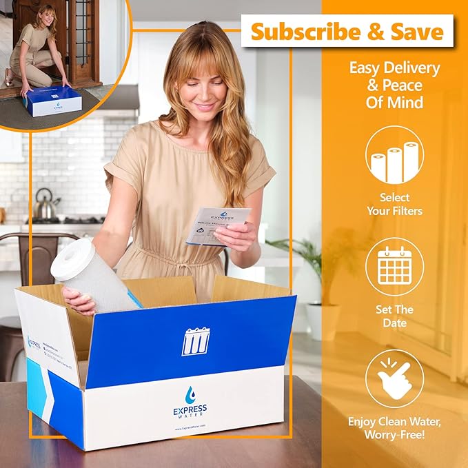 Express Water – Granular Activated Carbon Replacement Filter – Whole House Replacement Water Filter – GAC High Capacity Water Filter – 5 Micron Water Filter – 4.5” x 20” inch