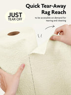 Fantasticlean Microfiber Cleaning Cloth Roll -30 Pack, Tear Away Microfiber Towels, 12" x 12", Reusable, Washable, Scratch Free, Ultra Absorbent Dishcloth for Car, Home Supplies, Pet, Kitchen (Beige)