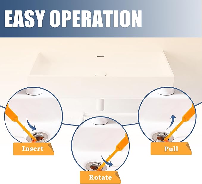 8 Pack 25inch Drain Snake Clog Remover, Drain Hair Remover, Sink Snake Drain Auger Cleaner Tool For Bath Tub, Toilet, Kitchen Sink, Sewer