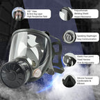 Gas Masks Survival Nuclear and Chemical, Gas Mask with 40mm Activated Carbon Filter, Full Face Respirator Mask for Gases, Chemicals, Vapors, Spray Paint, Dust, Welding