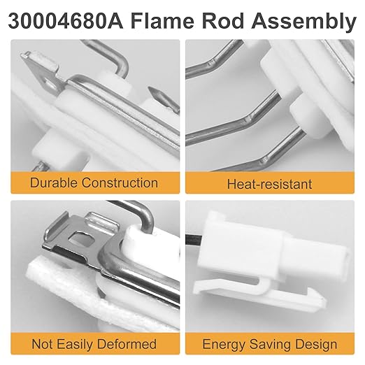 30004680A Flame Rod Assembly with Gasket,Boiler Replacement Parts for Navien Tankless Water Heater NP CC CH CR NCB NPE NR Series