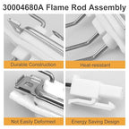 30004680A Flame Rod Assembly with Gasket,Boiler Replacement Parts for Navien Tankless Water Heater NP CC CH CR NCB NPE NR Series