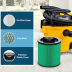 DXVC6914 Cartridge Filter Replacement Compatible with DeWalt DXV06P DXV09P DXV10P DXV10PL DXV10SA DXV12P DXV14P DXV16P Wet/Dry Vac Vacuum Cleaner (NOT fits for DXV06G/ DXV08S) 2 Pack