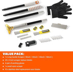 Gomake 4" Wide Razor Blade Scraper Tool with Adjustable 16''-58"(1.3ft -4.8ft) Long Handle, 20PCS Extra Metal Blades, Cleaning Glass Wall Scraper, Painting stripping tools, Tile, Floors, Walls
