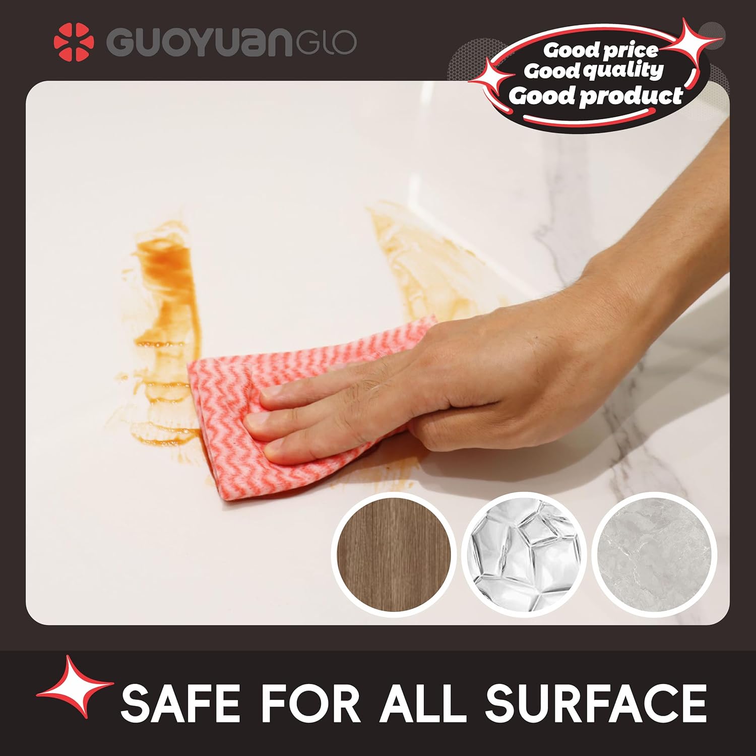 Disposable Cleaning Cloths Reusable Dsih Cloths for Kitchen Disposable Dish Rag Dry Fast 11.8x11.8 inch Pack of 100, Red