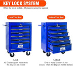 6 Drawers Rolling Tool Box on Wheels, Multifunctional Tool Chest Cabinet with Lock, Drawers Rolling Tool Cart Trolley Organizer Tool Storage Case for Warehouse,Garage,Workshop (Blue)
