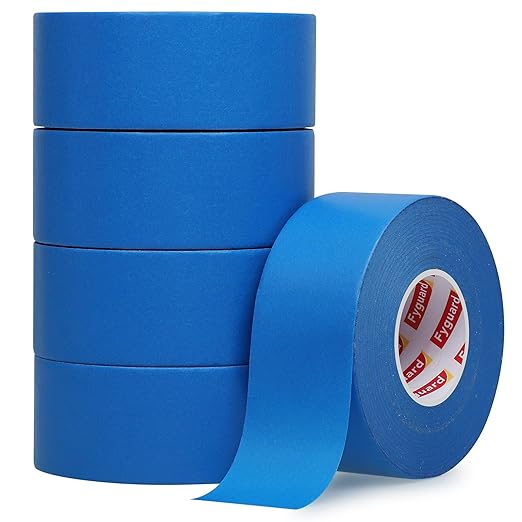 5 Rolls Blue Painters Tape 1.42In × 55Yd Wide Blue Masking Tape, Washi Tape for Wall Painting Automotive Window Trim Crafts Multi-Surface