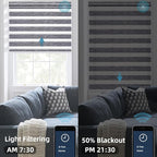 SmartWings Motorized Zebra Shades Work with HomeKit, Alexa, Google Home, 60% Blackout Light Filtering Day Night Sheer Blinds, Privacy Light Control, for Home/Office, Customized, Dreamscape