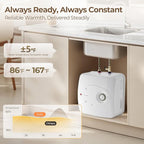 8 Gallon Electric Tank Water Heater, 120V 1500W Under Sink Instant Hot Tank Water Heater for RV, Camper, Kitchen, Food Truck, Wall or Floor Mounted, White