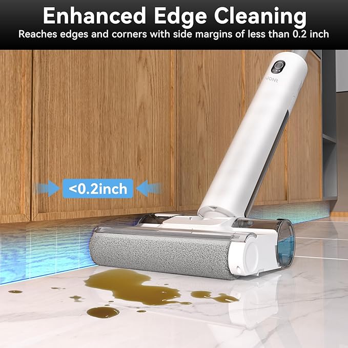 JONR S20 Pro Cordless Wet Dry Vacuum Cleaner, 180°Lay-Flat Design, Lightweight Vacuum Mop with Self-Cleaning, Self-Drying and Edge Cleaning, Floor Cleaner for Tiles and Hard Floors