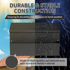 Wall Mount Mailbox, Large Capacity for House, Outside, with 3 Sets of 0-9 Number Stickers & Flower Planter, Galvanized Steel Rust-Proof Metal Post Drop Box, 15.74"×9.84"×6.41" Black