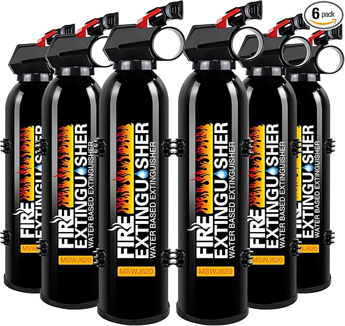 Fire Extinguisher for Home - Car Fire Extinguisher with Mount, Small A B C K Fire Extinguisher, Water-Based Fire Extinguishers for Car/House/Kitchen/Truck/Marine/Boat/Vehicle/utv/rv (6)