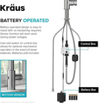 KRAUS Oletto Touchless Sensor Commercial Pull-Down Single Handle Kitchen Faucet with QuickDock Top Mount Assembly in Spot Free Antique Champagne Bronze, KSF-2631SFACB