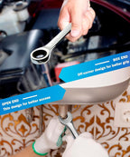 DISEN 15/16 Inch Ratchet Wrench，15/16" Wrench with 72-Tooth Chrome Vanadium Steel，24mm Standard Box End and Open End Ratcheting Wrench for Home Improvement