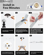 Adetu 2 Inch 5CCT Gimbal Led Recessed Lighting with Junction Box, 360°+90° Adjustable Recessed Can Lights, 2700K/3000K/3500K/4000K/5000K Selectable, 5W Eqv 50W, 550LM Brightness - ETL (White,12 Pack)