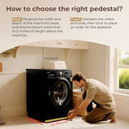 28" Washer and Dryer Pedestals with Drawer- Laundry Pedestal Stand for Washer and Dryer – Set of 2,Alloy Steel Washing Machine Stand Raiser, washer dryer pedestal 14.3'' Height Black