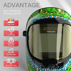 YESWELDER Large Viewing True Color Solar Powered Auto Darkening Welding Helmet with SIDE VIEW, 4 Arc Sensor Wide Shade 4/5-9/9-13 Welder Mask for TIG MIG ARC Grinding Plasma LYG-Q800D