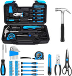 39 Piece Basic Home Tool Set Household Tool Set General Repair Small Hand Tool Kit in Toolbox Storage Case for Home Garage Office College Dormitory Use, Blue