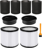 90304 Replacement Cartridge Filter Compatible with Shop Vac Filter 90304 90350 90333 90585,Fits Most 5 Gallon and Above Wet/Dry Vacuum Cleaners(2+2+4+1)