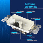 LIDER Minimalist Design Matte Finish Lighted Decorator Switch, Frameless Paddle Light Switch with Locator Light, Grounding Screw, 3-Way or Single Pole, 15A 120V, UL Listed, LS15-3W-LA, Light Almond