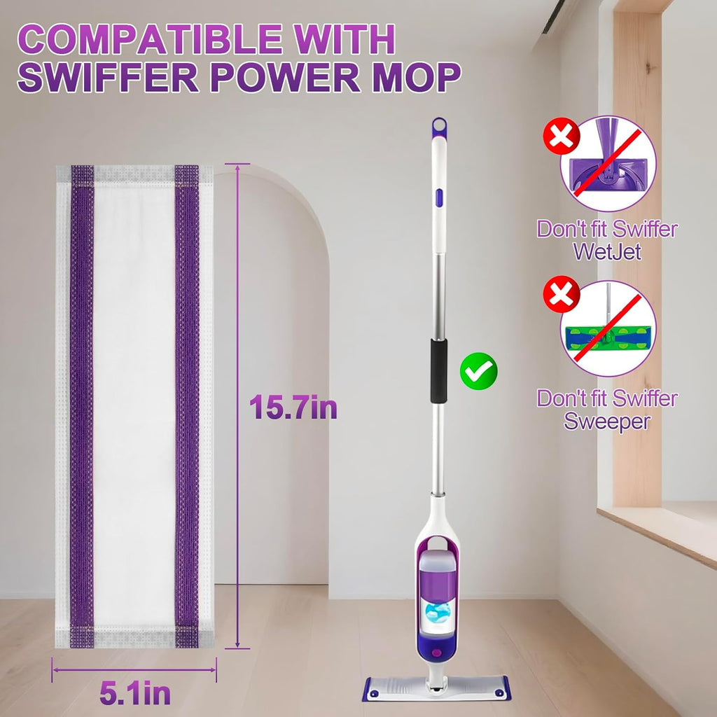 20 Count New Disposable Mop Refills for Swiffer Power Mop,Extended Super Absorbent mop Cloth Compatible with Swiffer Power Mop,Replacement Pads for Floor Cleaning.(Super Absorbent/Velcro)