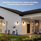 Outdoor Wall Light 4 Pack - Minimal Design Wall Sconce - Modern Black Round Lights - Warm 3000K - For Corridor