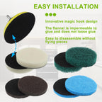 16pcs Electric Cleaning Brush Pad Set 4 Foam Pads 4 Kitchen Mats 4 Performance Pads 4 Microfibre Pads fit for Dremel Versa Cleaning Brush