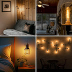 6 Pack T10 Tube Light Bulb,LED Edison Bulbs Warm White 2700K,E26 Base,4W Vintage Bulb 40 Watt Equivalent,Dimmable for Desk Lamp,Curio Cabinet,Chandeliers,Pendant Light