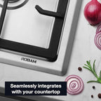 ROBAM 30" Gas Cooktop G413 with 4 Made in Italy Brass Burners, Built-in NG/LPG Convertible Gas Stove, 20,000 BTUs Power Burner, Flameout Protection
