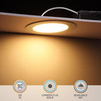 TORCHSTAR Premium Series 6 Inch Ultra-Thin LED Recessed Light with Junction Box, 13.5W Dimmable LED Canless Recessed Ceiling Lights Slim, ETL & ES Listed, CRI90, 2700K Soft White, White, Pack of 6