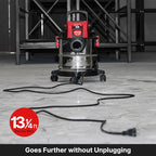 Shop-Vac 3 Gallon 4.0 HP Wet/Dry Vacuum with Blower Function, Stainless Steel Tank, Portable Shop Vacuum with Wheels, Includes Filters, Hose & Accessories, Ideal for Garage and Workshop