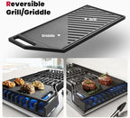 GASLAND Master 30 Inch Gas Cooktop with Griddle PRO GH3805SS1FC with 5 Burners, CSA certified, 120V Plug-in, NG/LPG Convertible