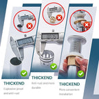 Pop Up Drain Without Overflow, Bathroom Sink Stopper for Vessel Vanity Sink 2 Pack Polished Chrome, All Metal - Big Cap Fit for Vessel or Undermount Sink, RM082A-P2