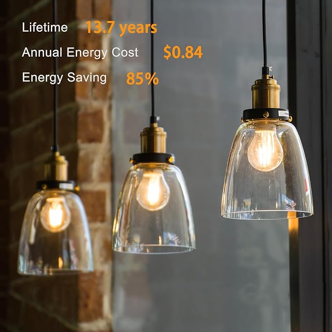 VOLIVO 24 Pack A19 Vintage LED Edison Bulbs, Dimmable, 60W Equivalent, High Brightness 2700K Warm White, 7W E26 Standard Base, CRI80+, 800 Lumens, Clear Glass Filament Bulb for Home, Farmhouse