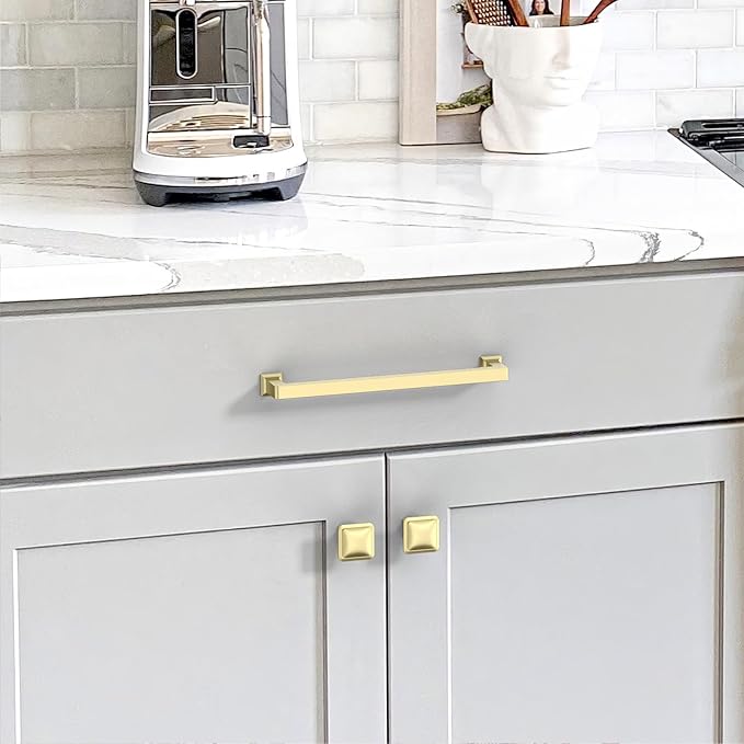 10 Pack 7"(177mm) Gold Cabinet Pulls Kitchen Cabinet Handles Drawer Pulls Cupboard Hardware for Cabinets CK0078