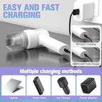 Handheld Mini Car Vacuum, 10000PA Cordless Portable Vacuum with 2000mAh Battery, 3 in 1 Small Vacuum Cleaner & Air Duster with Type-C Charging, Compact & Lightweight for Car, Home, Kitchen (White)