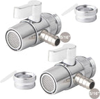 2 Pack Faucet Diverter Valve with Aerator for Countertop Water Filter,Faucet Adapter to 5/16"(8mm) barb outlet,Faucet Splitter for Water Diversion