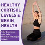 Ashwagandha Gummies - Cortisol Supplements for Women & Men - Lions Mane Gummies for Adults| Cortisol, Cognitive & Immune Support| 4000MG Ashwagandha Gummies, Berry Flavor - 60 Organic Mushroom Gummies