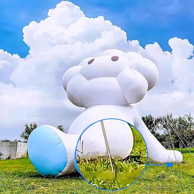 AAGUT Rebar Stakes 16 Inch 16 Pack 1/2" Heavy Duty J Hook Ground Spikes, Tent Stakes Chain Link Fence Metal Steel Anchors for Outdoor Decorations, Inflatables, Trampoline, Canopy, Swing Set