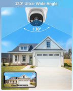 【2-Way Audio & 130° Wide-Angle】 Wired Security Camera System, Outdoor POE IP Cameras, Home Video Surveillance Camera Systems