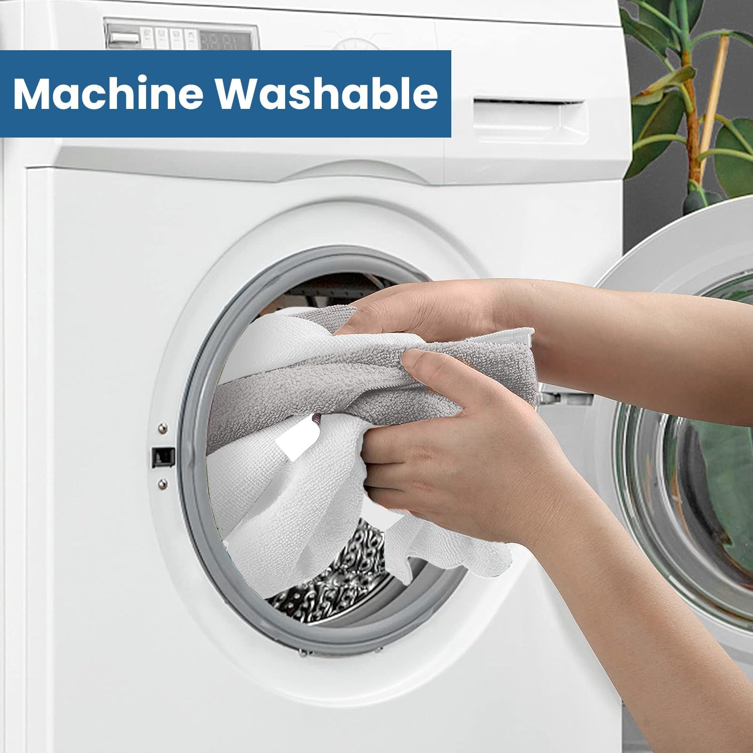 DAN RIVER 12-Pack Microfiber Towels – Ultra Absorbent, Lint-Free & Streak-Free Cleaning Cloths for Home, Car & Kitchen - Must-Have Cleaning Essentials - 12" x 12" - Gray White