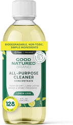 Good Natured Brand All-Purpose Cleaner Concentrate | Multi-Surface Cleaner | Natural Lemon Essential Oil | Multipurpose Cleaner Concentrate All Surfaces | Lemon Love | 8oz makes 128oz