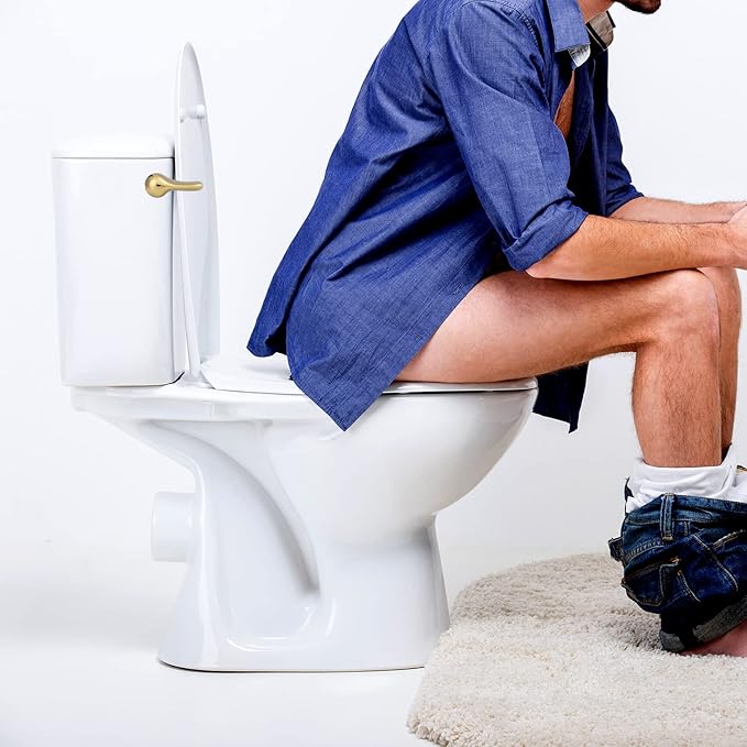 iFealClear 2 Pack Polished Gold Universal Toilet Tank Flush Lever Replacement, Brass Side/Angle Mount Toilet Handle Fits Most Toilets