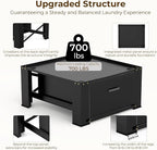 SKM Washer and Dryer Stand - 28" Laundry Pedestals for Washing Machine and Dryer with Top Panel, Heavy Duty Steel Pedestal Raiser, 14.2 Inches Height Elevation in Black