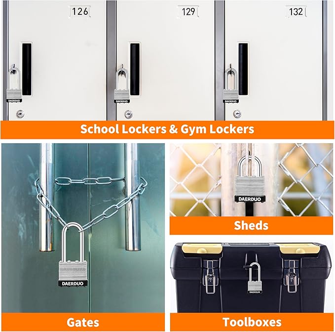 48 Pack 40 mm (1-9/16") Keyed Alike Laminated Padlocks with 96 Keys, Hardened Steel Short Shackle, Heavy-Duty Locks for Gym Lockers, Toolboxes, School Lockers, and Hasp Latches