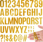 2142 PCS 42 Sheets Letter Stickers Mailbox Numbers and Letters Self Adhesive Vinyl Waterproof Alphabet Number Stickers for Mailbox Address,Craft,Water Bottles, Sign, Door, Home Decor (2 Inch,Gold)
