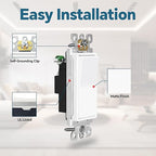 ThunderWay Matte White Single-Pole Decorator Wall Light Switch, Decorative Paddle Rocker Switch Replacement, 15A 120/277V, UL Listed for Residential Grade Applications, 20 Pack