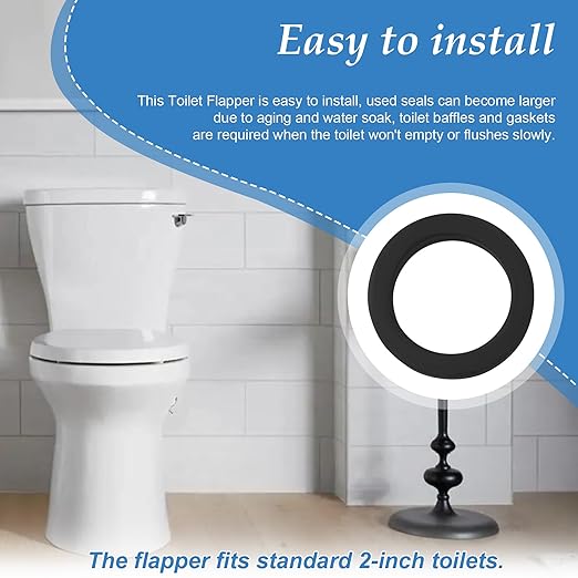 Toilet Flush Valve Gasket Compatible with Kohler Toilet Cistern Parts, Replaces Part Numbers 84995, 1000490 and GP83996, Outside Diameter 3.4 in.