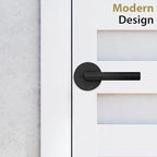 Mega Handles Ronn Passage Lever Door Handle Set for Hallway, Closet and Bathroom, Heavy Duty Door Levers, Fits All Standard Door Sizes, Screws Included - Charcoal (1 Pack)