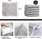 10 PCS Multipurpose Wire Dishwashing Rag for Wet and Dry,Non-Scratch Wire Dishcloth,Scrubbing Wire Dishwashing Rags,Time-Saver Kitchen Wipes Cleaning Cloths (Double Layer)